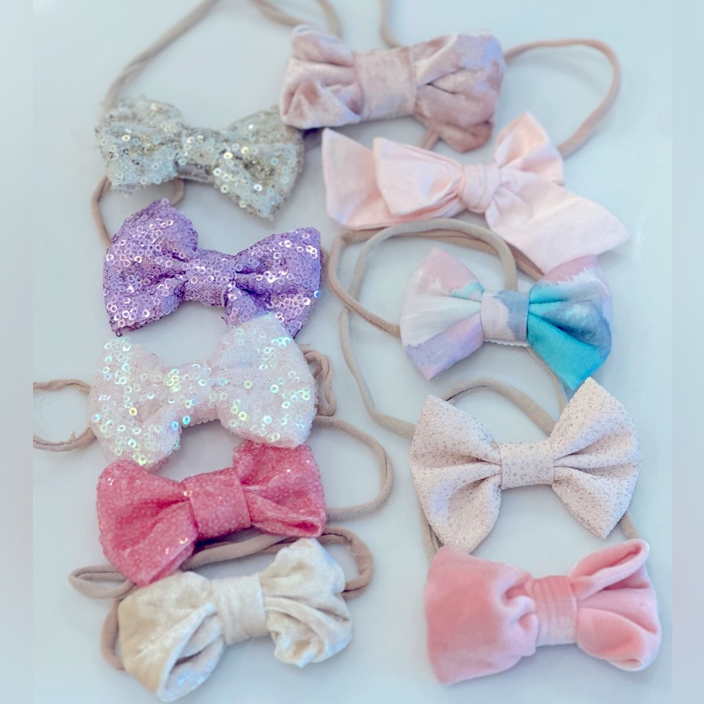 Set of 10 baby hair bows, custom bows from online boutique